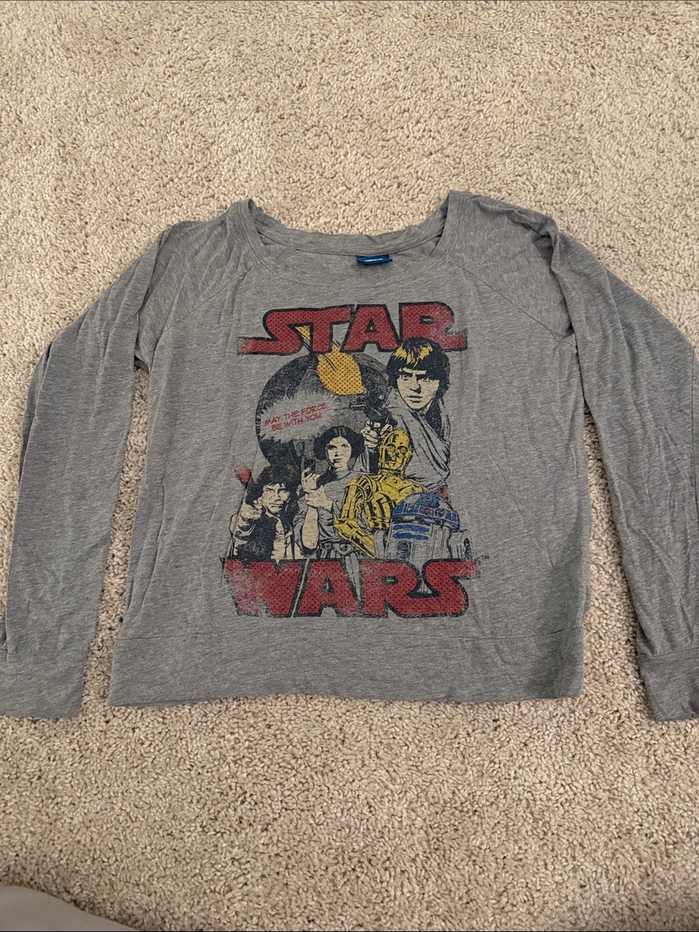 Star Wars Gray Long-Sleeve vintage graphic Tee